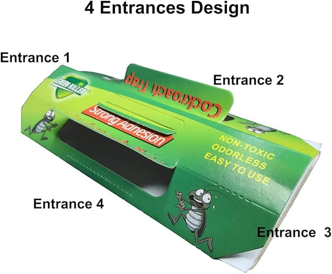 Purebreath Cockroach Trap Roach Killer Indoor(10pcs), Non-Toxic Sticky Trap Bug Glue Trap.