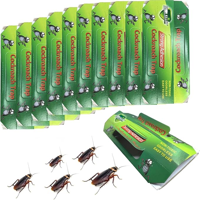 Purebreath Cockroach Trap Roach Killer Indoor(10pcs), Non-Toxic Sticky Trap Bug Glue Trap.