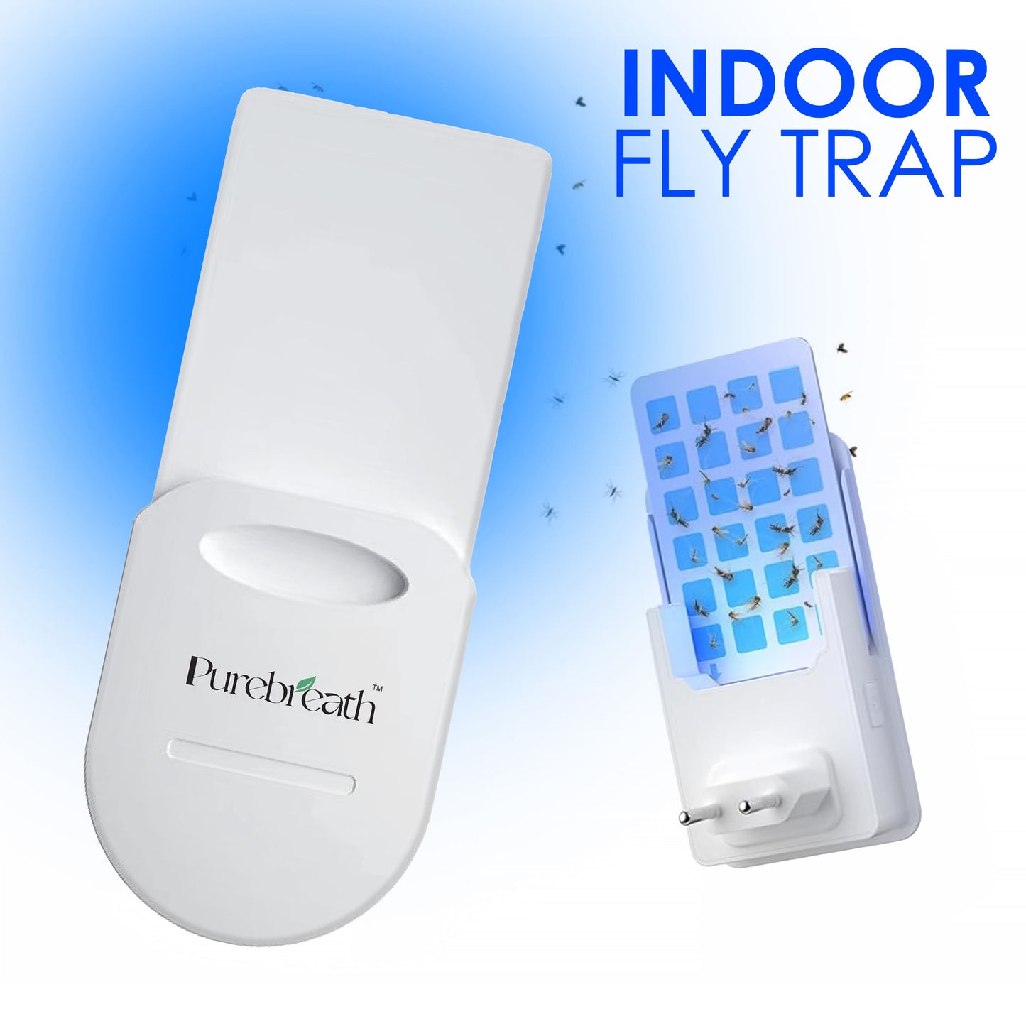 Purebreath Fly Trap Indoor, Plug-in Flying Insect Trap for Mosquito, Flies, Fruit Flies, Moths, Gnats