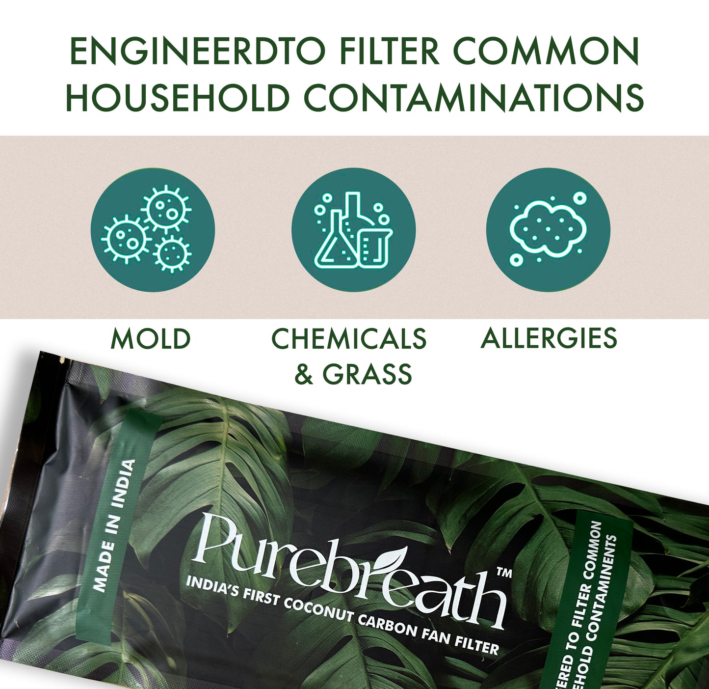 Ceiling Fan Filters | Activated Coconut PureBreath Shell Carbon Filter